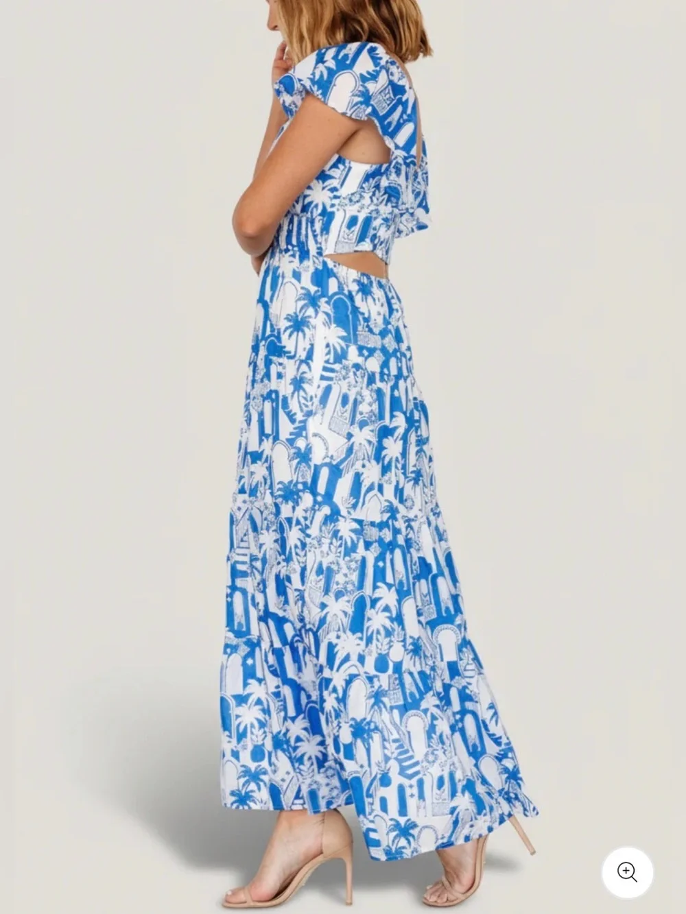 NWT BALTIC BORN Catira smocked lightweight cut out vacation maxi dress 1X - Picture 6 of 9